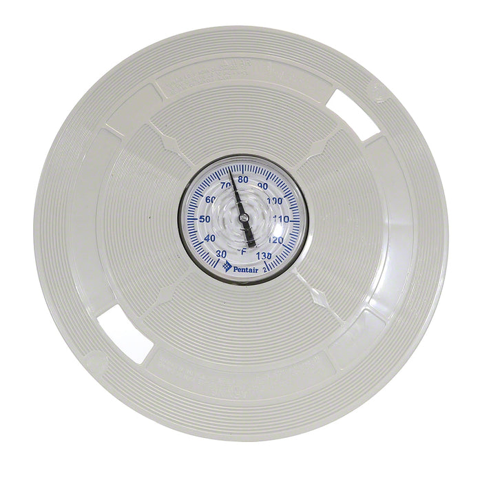 Skimmer Lid with Thermometer - 9-7/8 Inch Round - White