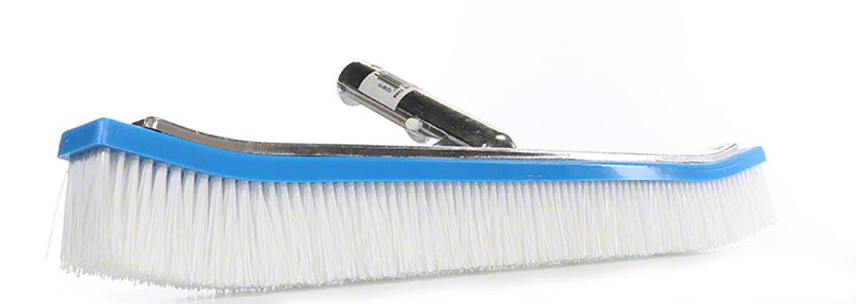 White Poly Curved Aluminum Backed Wall Brush - 18 Inch